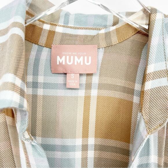 Show Me Your MuMu Leo Plaid Button‎ Down Duster Top S - Picture 6 of 8
